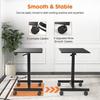 Small Mobile Rolling Standing Desk - Overbed Table, Teacher Podium with Wheels, Adjustable Work Table, Rolling Desk Laptop