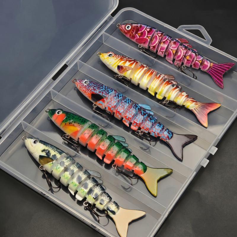 8-Section Lure Biomimetic Segmented Bait Submerged In Water For Long-Distance Freshwater Sea Fishing, Including Perch Fishing Gear