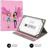 SUBBLIM Case for Tablet Universal Fashion Girls from 9.6" To 11" Inches, Elastic Band Closure, Three Viewing Angles, System