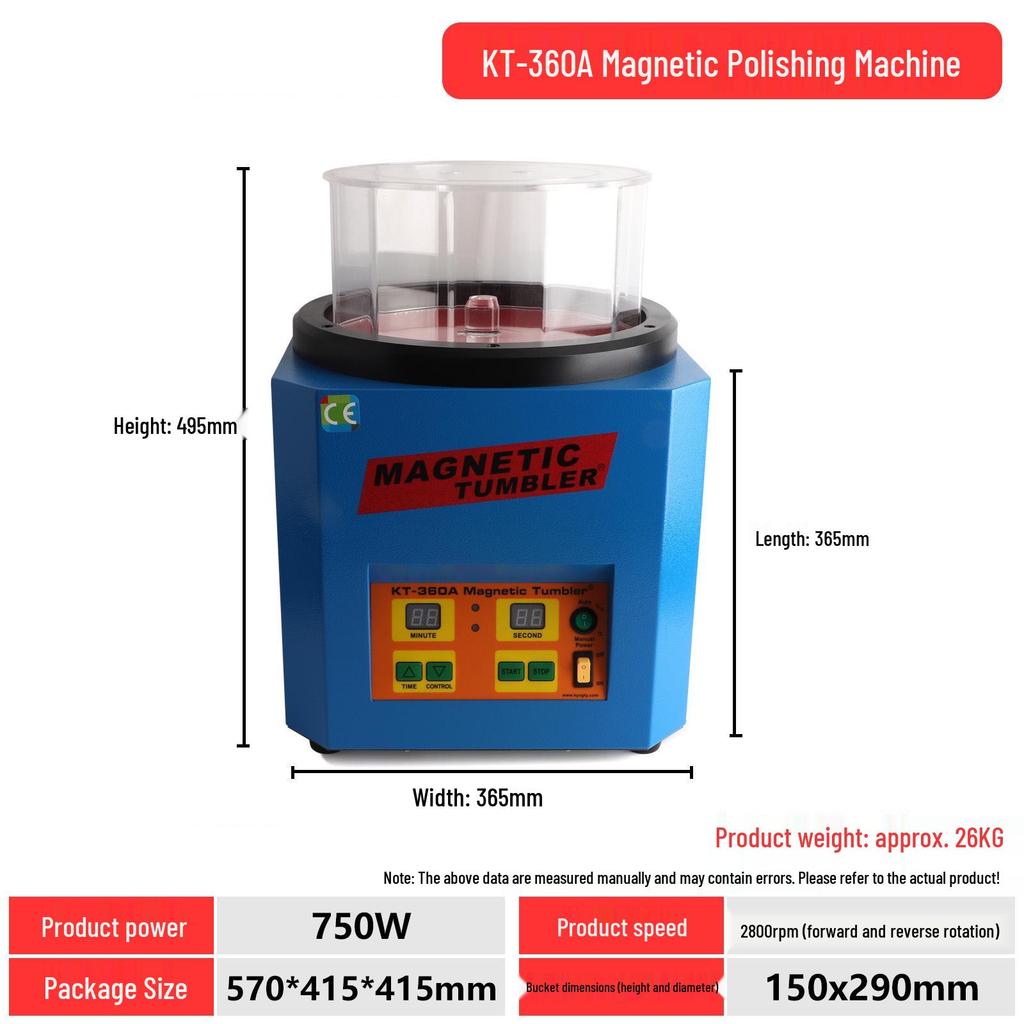 KT185 Magnetic Jewelry Polisher: Automatic Grinding and Deburring Machine