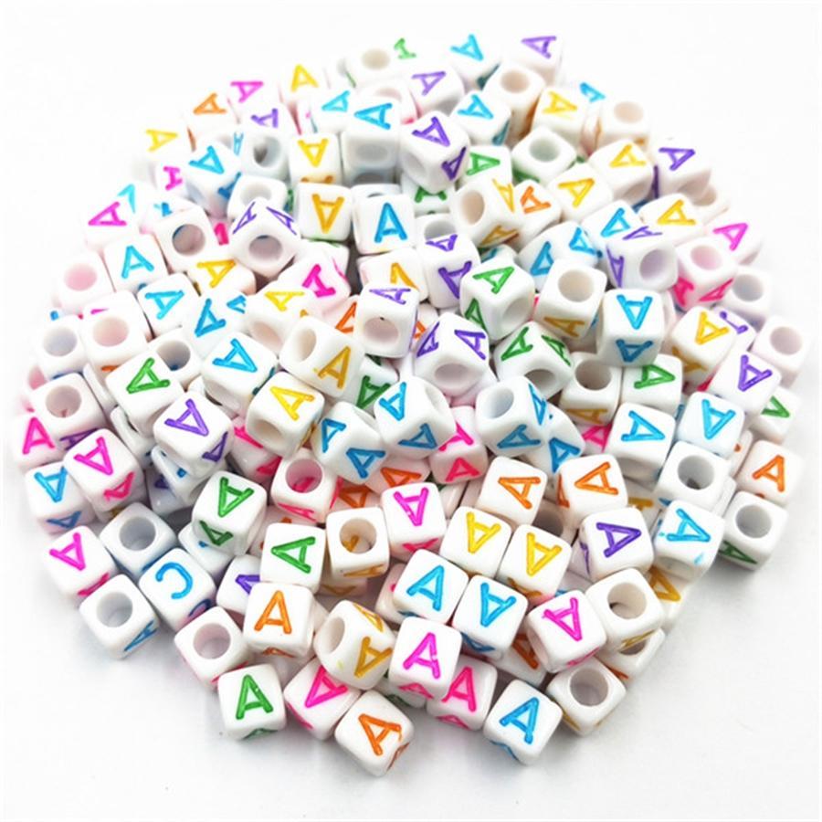 Acrylic Beads 100 Pcs/lot Letter Bead Jewelry Finding For DIY Necklace Bracelet Fashion Wholesale New 6mm High-quality
