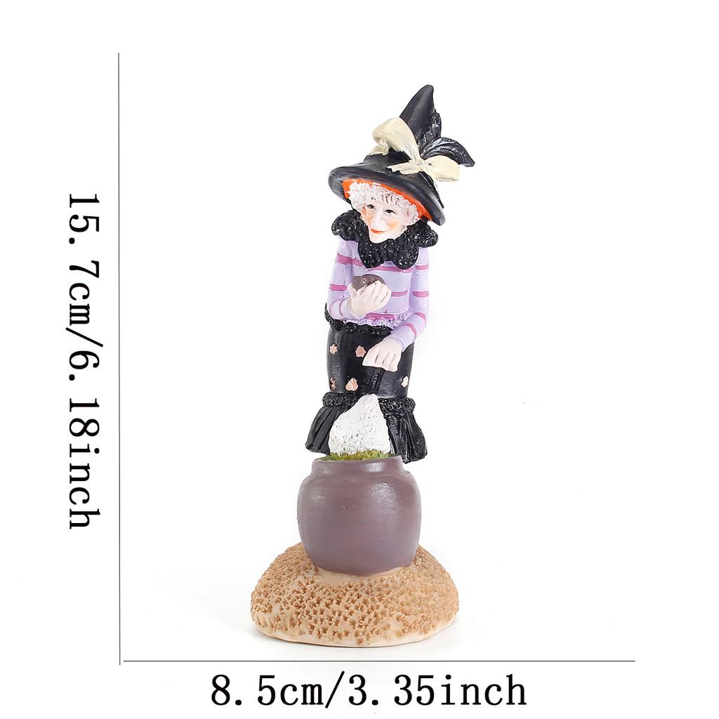 Halloween neue Hexenpuppe Harzornament, Büro Schlafzimmer Schreibtisch charmante Puppe Dekoration Ornament