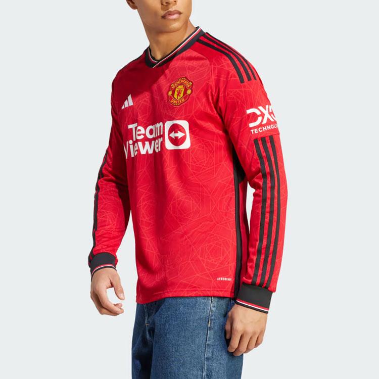 adidas Manchester United 23/24 Long Sleeve Home Jersey Team Collegiate Red Men Streetwear IP1729