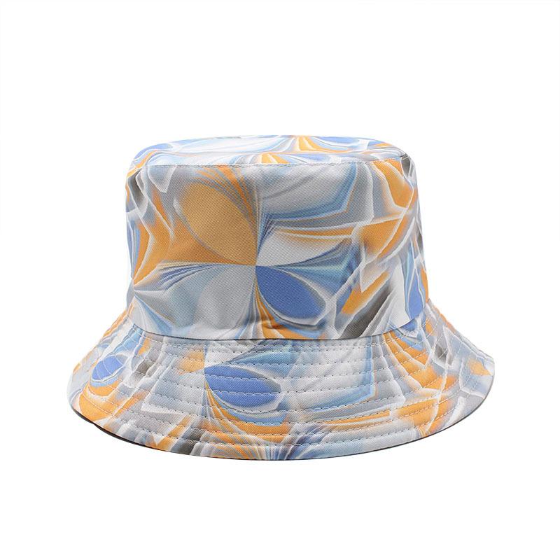 Printed Tie-Dye Bucket Hat For Men And Women Outdoor Sunscreen Bucket Hat Graffiti Double-Sided Basin Hat Trend