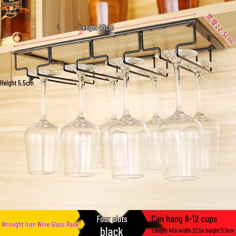 Red Wine Glass Hanging Rack for Stemware Display and Storage