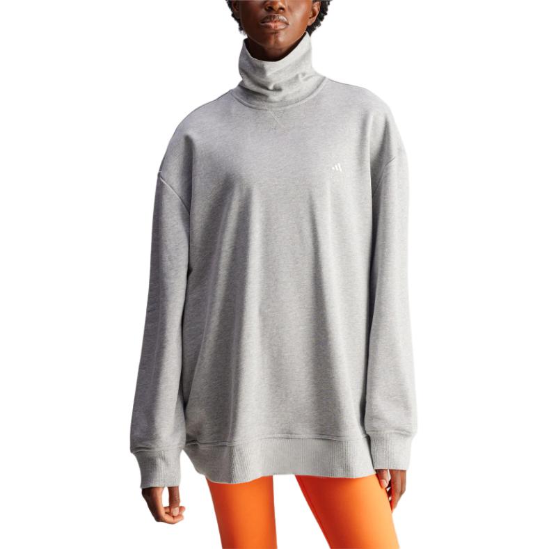 adidas Felpa a Collo Alto Stella McCartney Donna Top Grigio Medio Melange IW6336