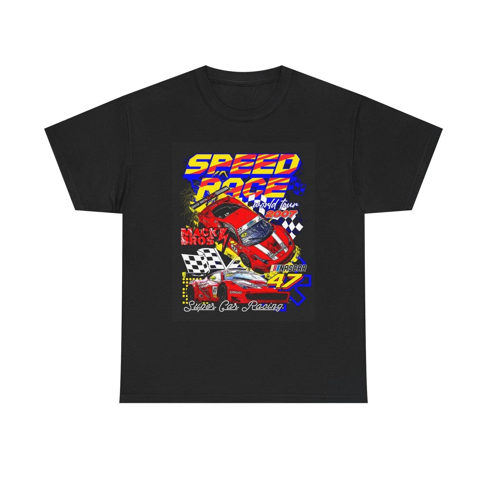 

Speed Race Nascar Graphic T Shirt Retro Racing Unisex Heavy Cotton Tee 4XL