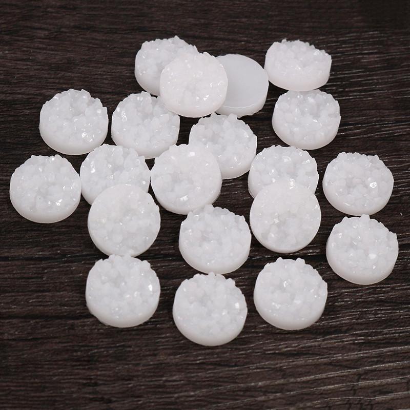 Neue, farbenfrohe 8/10/12 mm große, flache Naturharz-Cabochons (40 Stück) für Armbänder, Ohrringe und DIY-Schmuckherstellung
