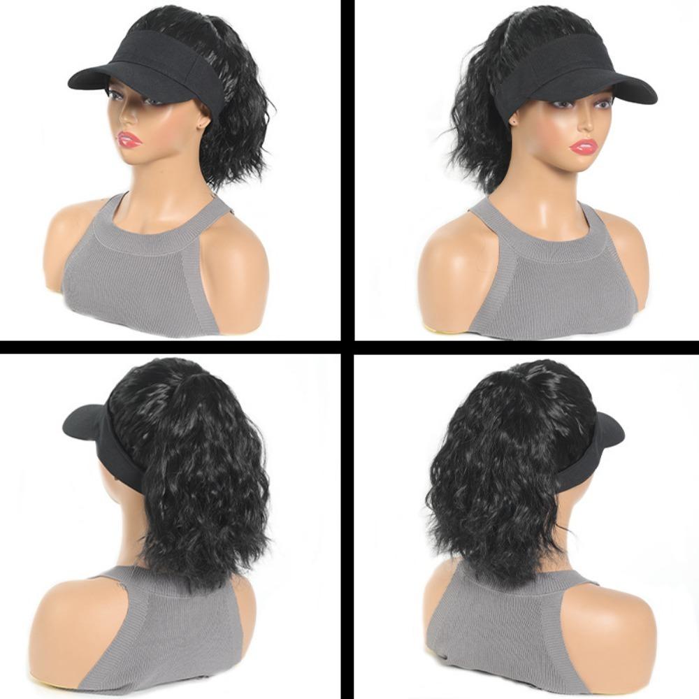 Baseball Cap Ponytail Curly Hair With Cap Hollow Top Summer Sunshade Cap Wig  Travel