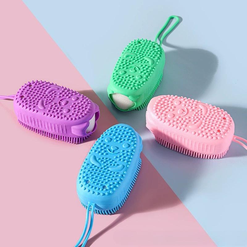 1/4pcs Silicone Shower Brushes - Clean & Massage in One, Enhance Your Bathing Experience, Massage Brushes|Ergonomic Design