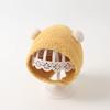 Cute Winter Warm Kids Girl Boys Baby Hats Fleece Wool Hemming Caps With Ball Solid Wool Ear Protection Hats Soft Newborn Bonnet