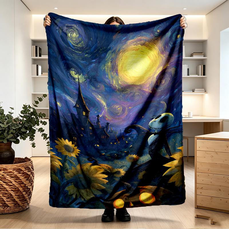 The Nightmare Before Christmas Print Blanket - Soft & Comfortable, for Bedroom, Travel, Sofa, Home Decoration - Birthday Christmas Gift for Friend