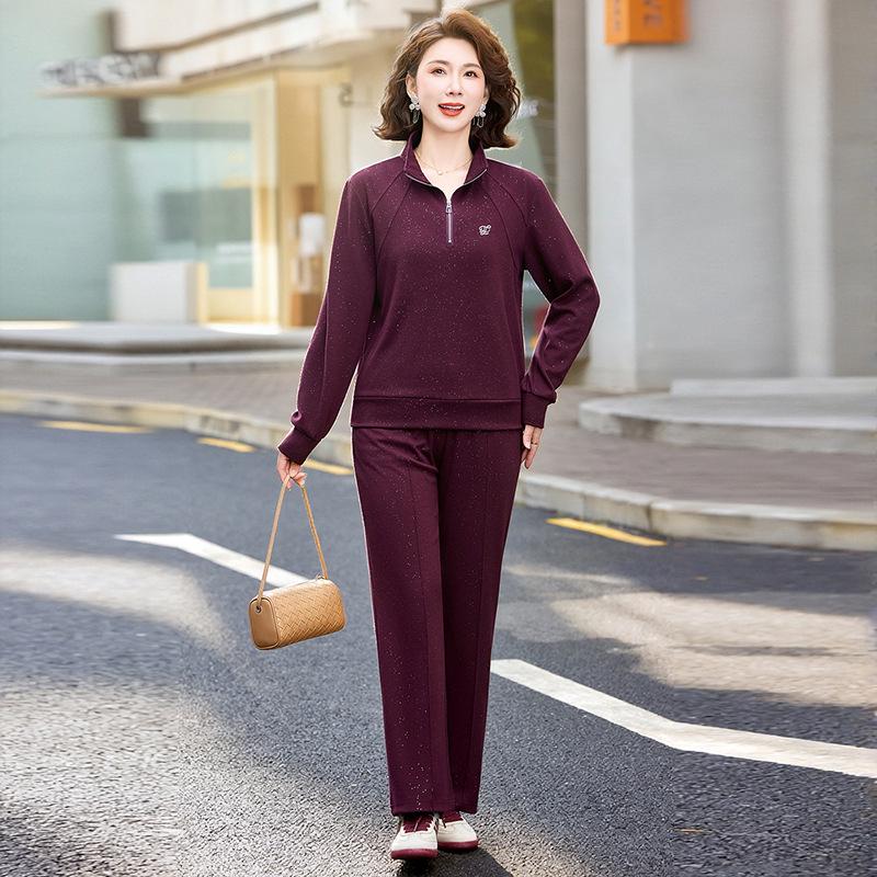 Women's Stylish Spring 2026 Hoodie Two-Piece Set for Middle-aged & Elderly
