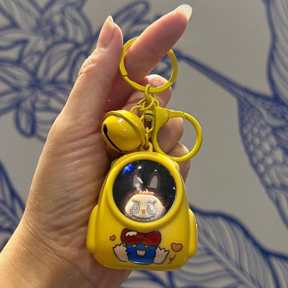 Knock Cute Bear Schoolbag Night Light Keychain Bag Pendant Internet Celebrity Atmosphere Light Keychain Car Keychain