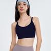 Women's Shockproof Sports Bra - Stylish Back Yoga Vest with Fixed Cup for Pilates and Fitness