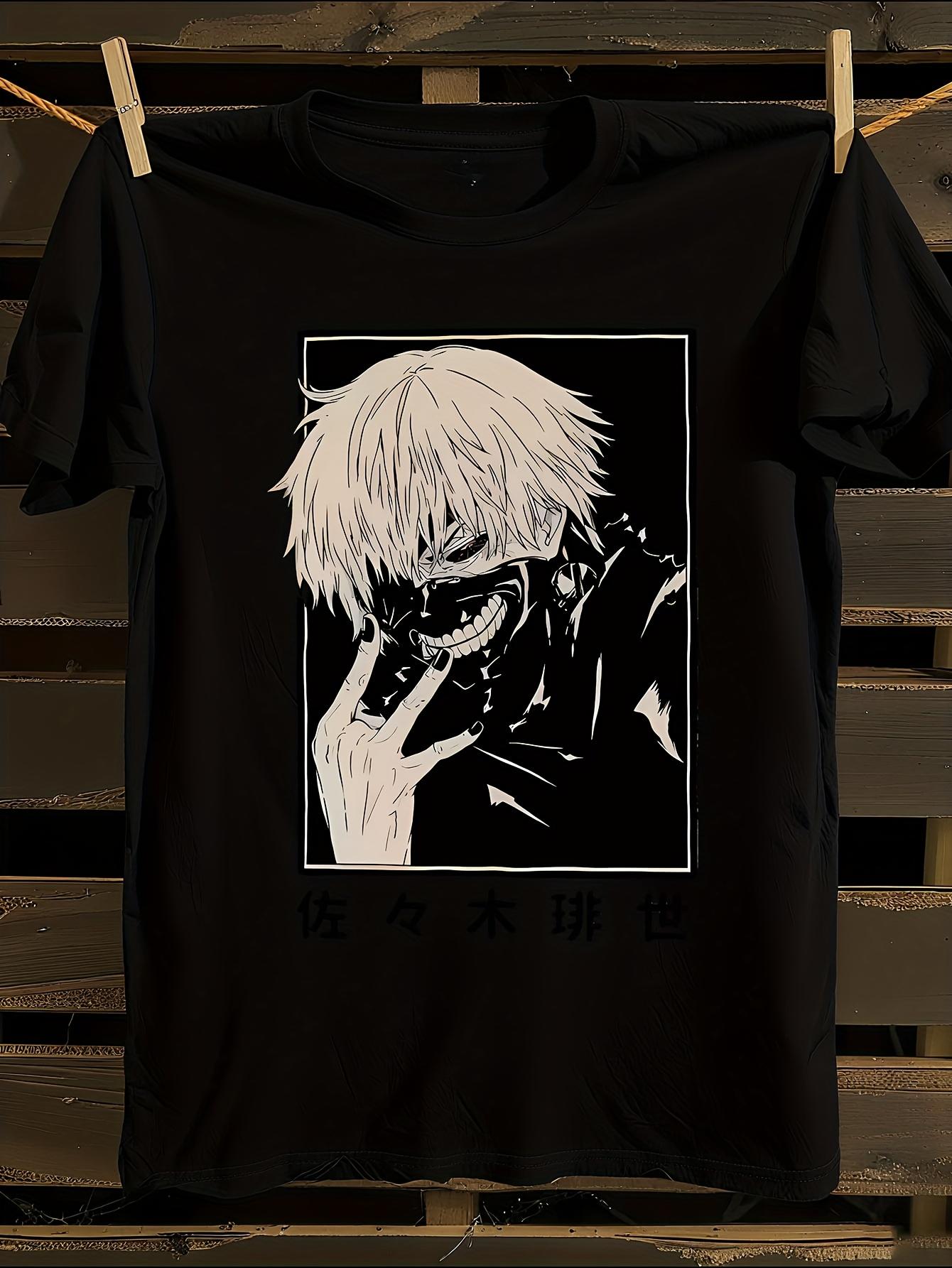 Tokyo Ghoul Anime T-Shirt Mens Tshirt Womens Tshirts with Letters Print Short Sleeves T-Shirt Casual Street Tee Shirt Top S