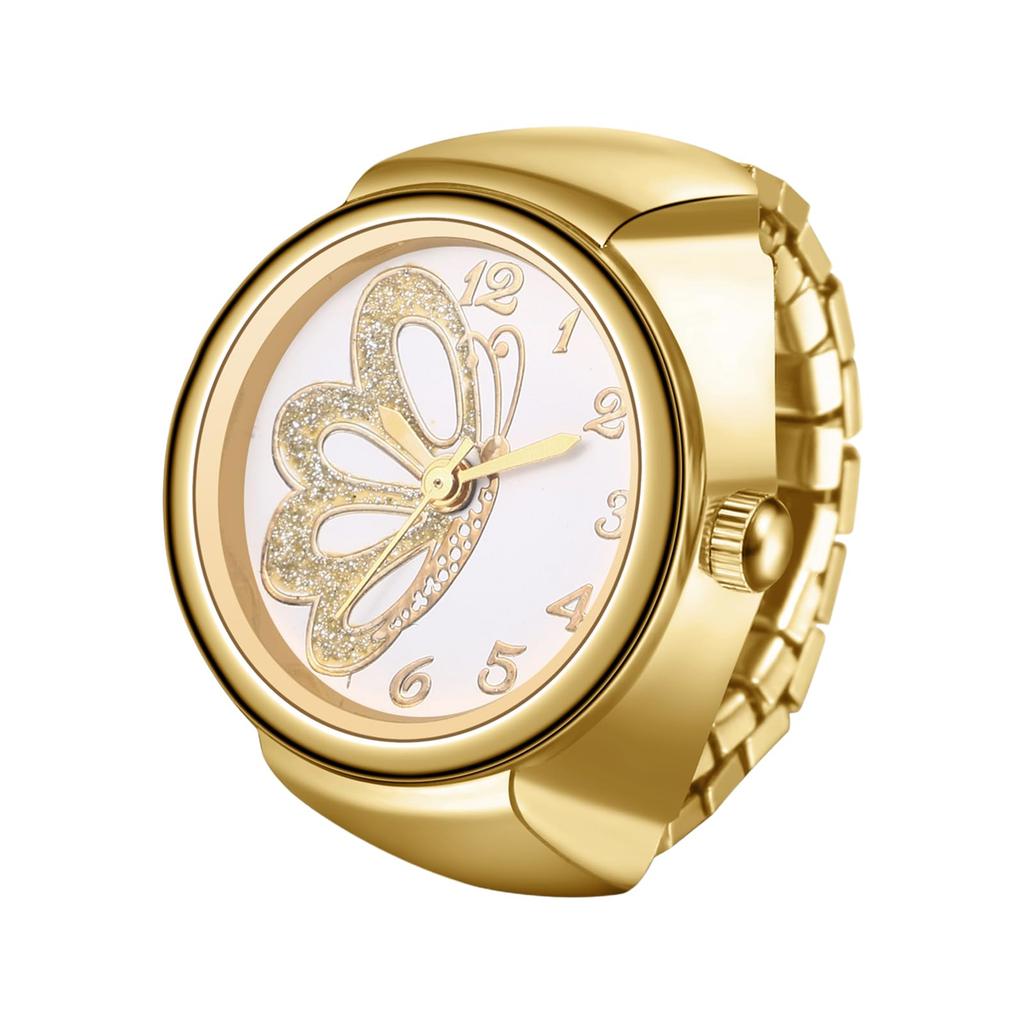 Stylish Women's Ring Watch, One Size Fits Most: Stainless Steel Analog Quartz Watch, Fashion Accessory - Perfect Gift for Birthdays, Christmas,