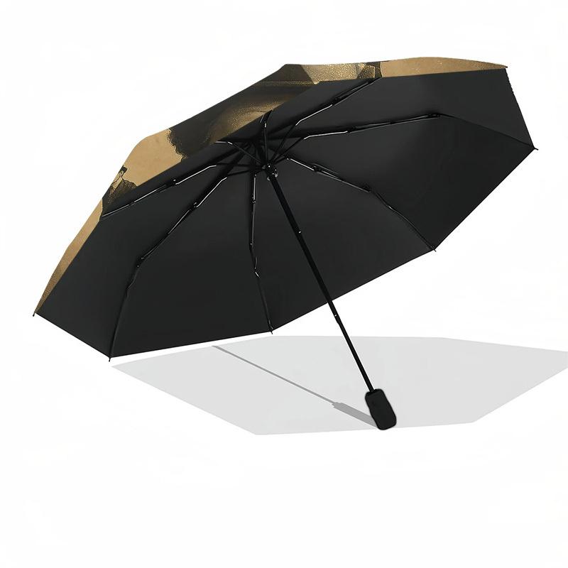 1pz Ombrello Pieghevole Automatico Charlie Chaplin, Design Pieghevole Portatile, Accessorio Casual da Esterno L1127113
