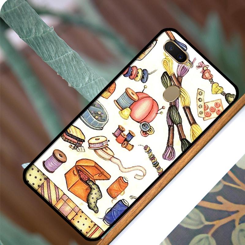 Sewing Scissors Phone Case For OPPO A15 A3S A5S A52 A72 A54 A74 A94 A83 A91 A93 A5 A9 A31 A53 A53S 2020