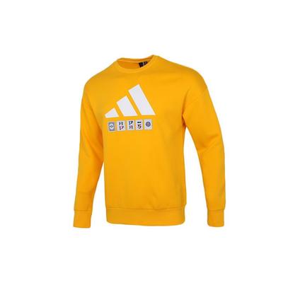 adidas Story Sweatshirt mit großem Logoprint, Rundhalsausschnitt Herren Tops Gelb H39216