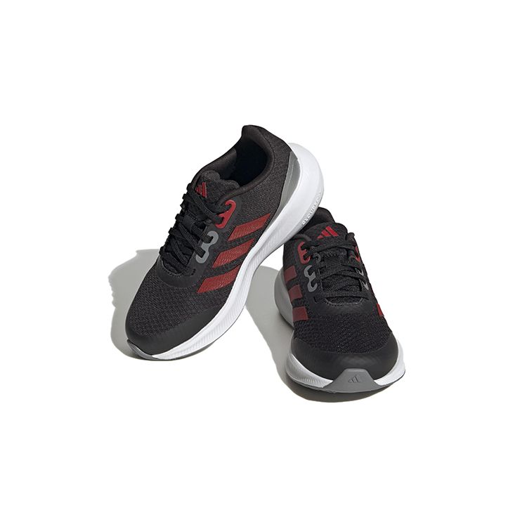 Adidas Runfalcon 3.0 Fabric Comfortable Versatile Non-Slip Low-Top Running Shoes Kids Sneakers Black Red IE7252