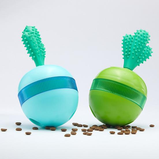Interactive Dog Toy Textured Cactus Chew Toy Adjustable Dog Treat Dispenser Toy for Puppy Teething Boredom Relief Teeth Cleaning