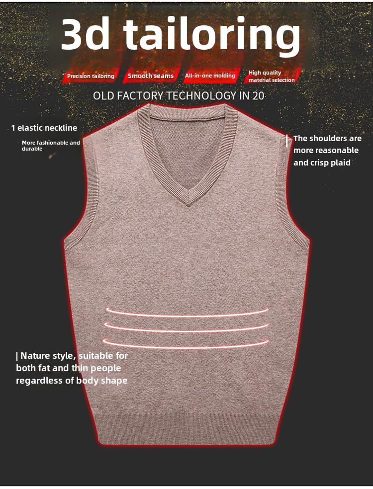 Woodpecker Men's V-neck Knitted Sleeveless Vest for Autumn and Winter