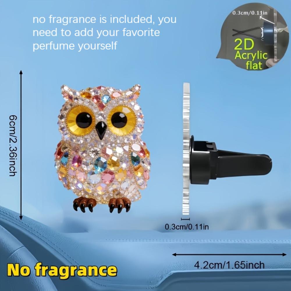 2D flat owl car vent clip decorative diffuser (fragrance not included), car interior decoration, aromatherapy clip, ideal for holiday gifts