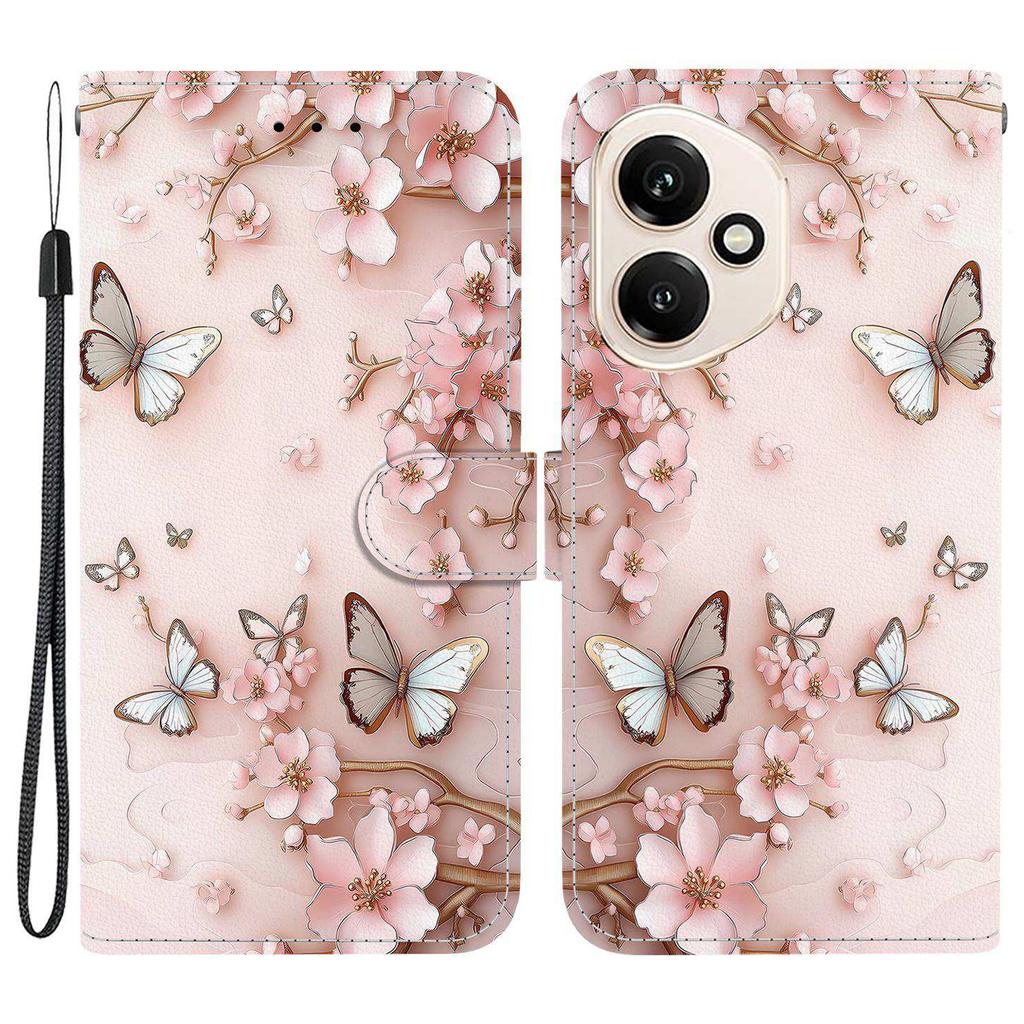 For Honor 400 5G (Global) Wallet Case Pattern Printing Leather Stand Phone Cover with Strap