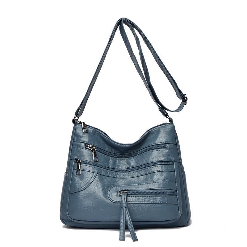 Large Capacity Women's Solid Color Shoulder Bag Multi-Layer Crossbody Bag Multi-Functional Mother Bag
