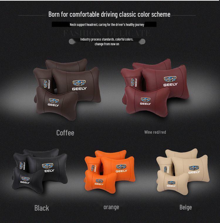 Compatible Geely Car Seat Covers: Fits Borui, Xingrui, Boyue, Emgrand, GS, and Binyue driver's seats with headrest and lumbar support.
