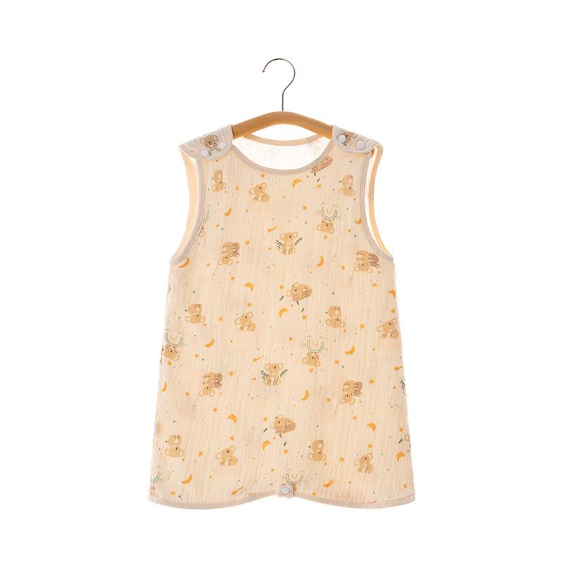Pure Cotton Gauze Sleeveless Baby Sleeping Bag for Newborns - Anti-Kick Quilt for Summer