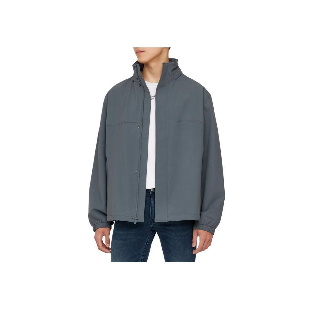 Calvin Klein Solid Color Comfortable Stretch Zip Long Sleeve Jacket Men Jackets Dark-Gray 40BM510-CKP