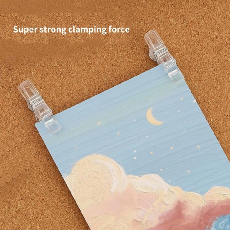80/90PCS Push Pins with Clear Clip for Cork Board, Clear Push Pins Clip Notice Board Thumb Tacks for for Notes Photos