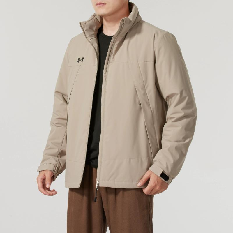 Under Armour Windproof Warm Stand Collar Cotton Jacket Unisex jackets Khaki 24600901-203