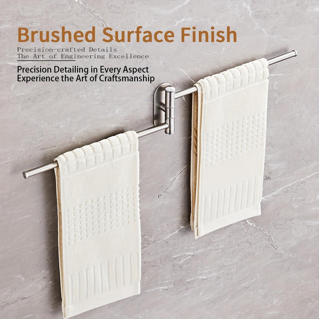 Stainless Steel Bathroom Rotatable Towel Rack Bathroom Pendant Free of Punching Multi-Pole Towel Rack Bath Towel Rack Towel Rack