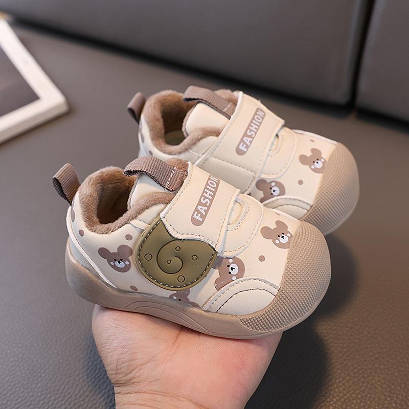 

Infants’ Soft-Soled Walking Shoes, Winter, Boys’ and Girls’ Fleece-Lined Warm Sneakers, Lightly Padded for Toddlers, Cotton-Lined Mid-Season Shoes 26
