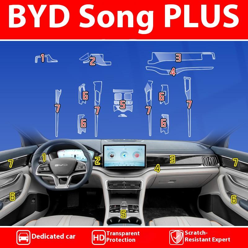 Für BYD Song Plus / DM-i / EV Innenraum-Schutzfolien-Kit, Mittelkonsole Armaturenbrett Touchscreen Kratzfest Aufkleber Abdeckung