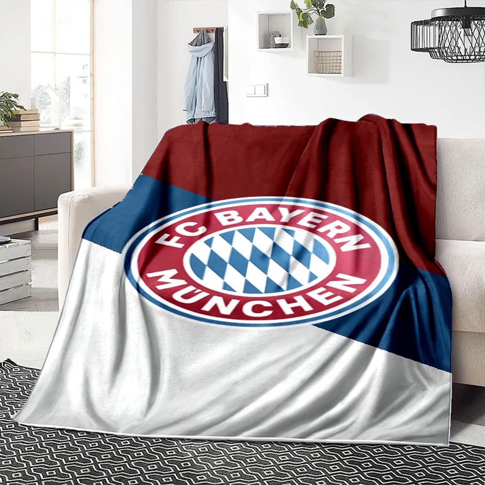 Coperte con stemma del Bayern Monaco in flanella stampata, traspiranti, calde, da divano, per casa, ufficio, copriletti 0708a118