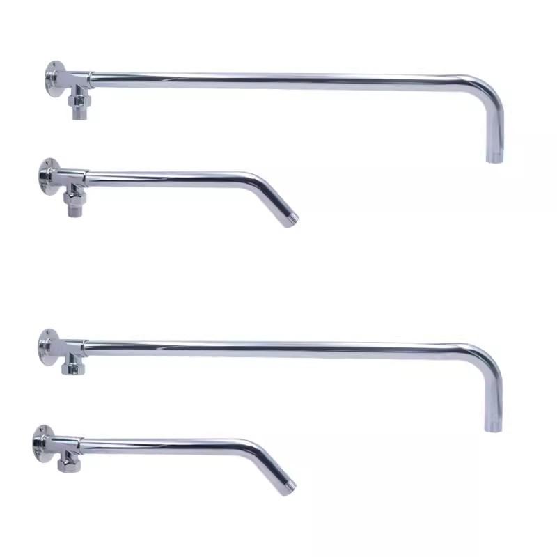 19-52cm Shower Head Extension Arm Wall Mounted Stainless Steel Rainfall Extend Pipe Tube Shower Holder Base Bathroom Accessories
