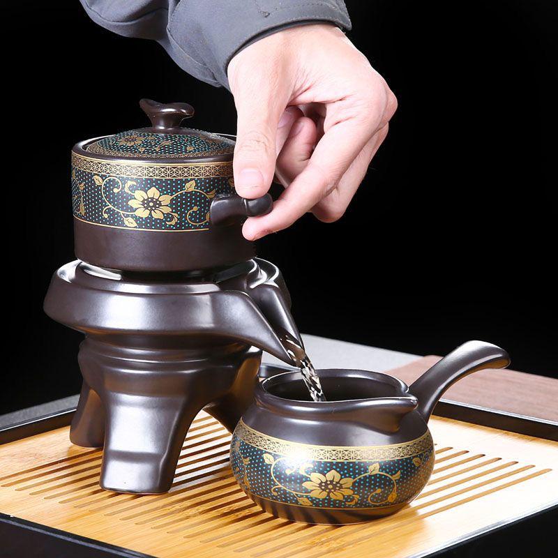Automatic Ceramic Kung Fu Tea Set for Home: Teapot, Cups, Canister, Tray