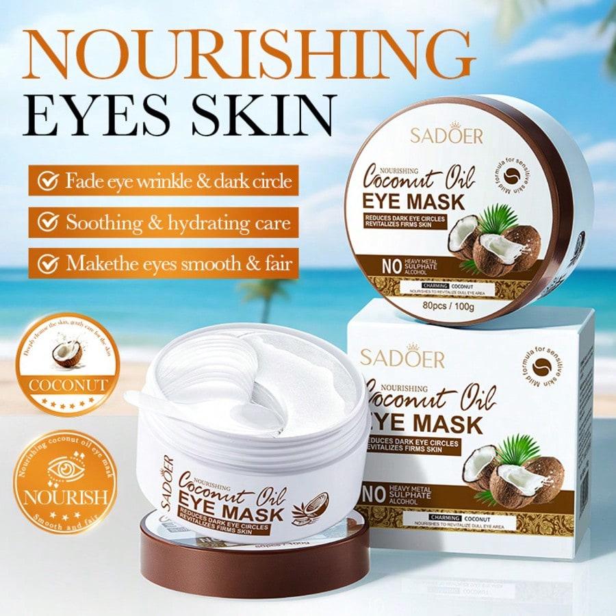 Coconut Oil Eye Mask for Puffy Eyes Moisturizes Skin Reduces Dark Circles and Fine Lines Improves Elasticity