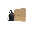 Coach West Pack 20 Metal Logo Zipper Closure Coated Canvas Crossbody Chest Bag Small Men Bags Charcoal Black CV924-QBMI5