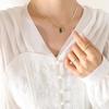 Japanese-Korean Style Gold-Plated Titanium Snake Chain with Emerald Zircon Pendant