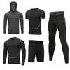Men's 5-Piece Quick-Dry Sports & Fitness Set: Gym, Running, Basketball - All Seasons