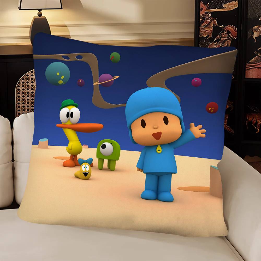 Cartoon PPocoyo Pillow Case Fashion Square Pillowcase Bedroom Sofa Room Ins Decoration Leisure