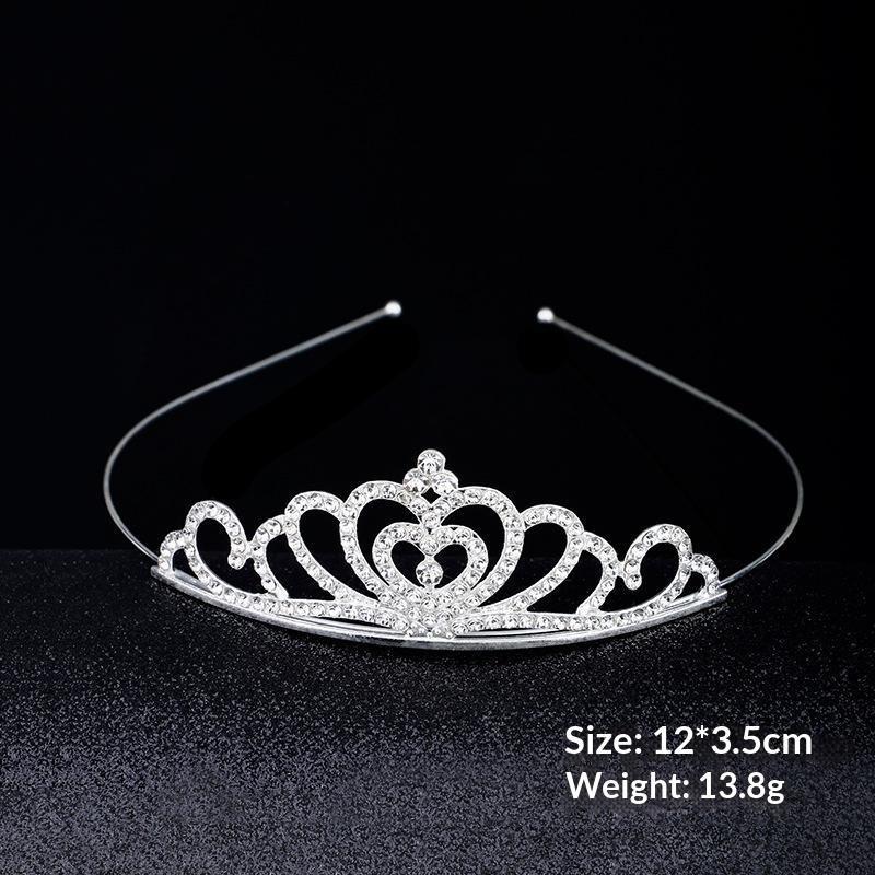 Romantic Princess Crown For Girls Rhinestone Crystal Hair Crowns Queen Headband Bridal Headdress Tiaras Hair Jewelry Accessories