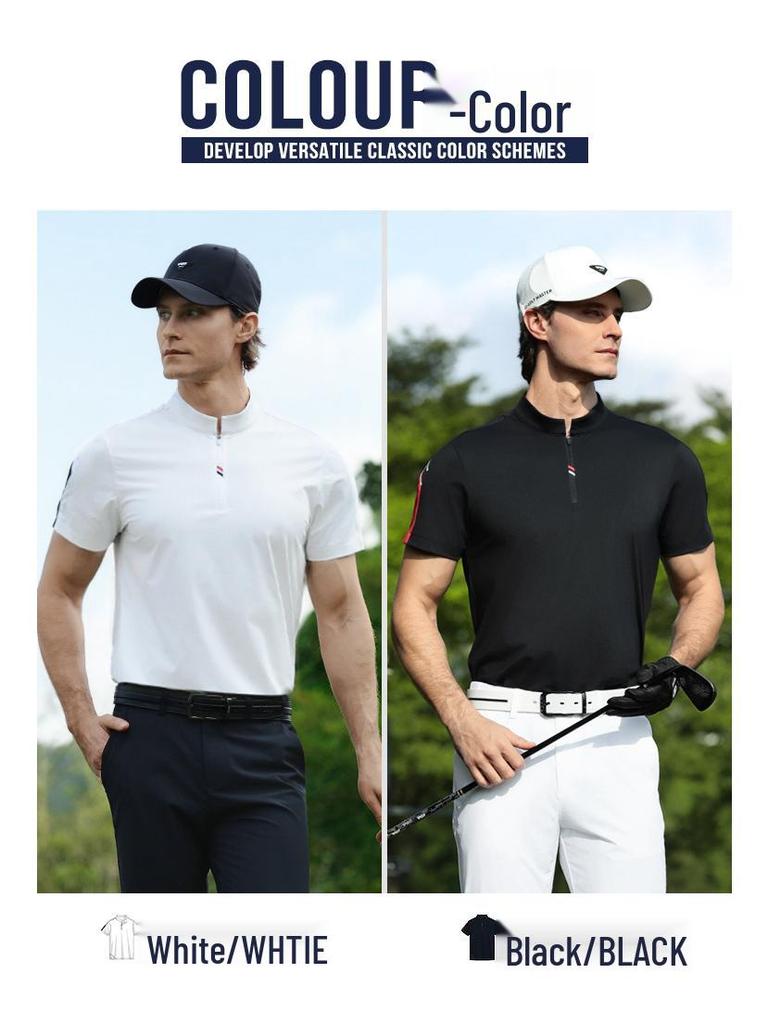 PGM Men's Summer Breathable Moisture-Wicking Golf Polo Shirt