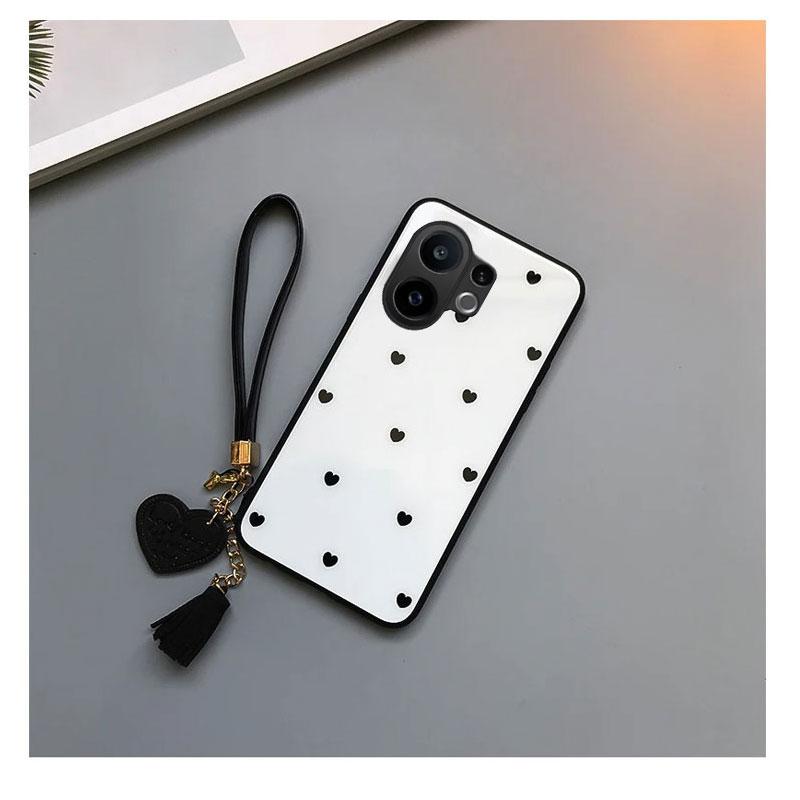 

Для VIVO X200 FE Чехол Любовь Сердце Закаленное Стекло Жесткий Чехол для VIVO S30Pro Mini S 30 X200FE Кисточка Шнурок Ударопрочный Жесткий Чехол for VIVO S30