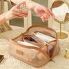 Large Capacity Nylon Mesh Makeup Bag, Breathable Multi-Layer Cosmetic Organizer Bag, Lightweight Toiletry Bag, Fashion Travel Wash Bag